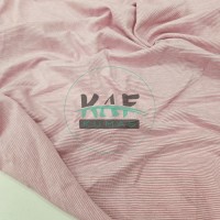 Baskılı Pamuk Penye Süprem Kumaş | Pembe Çizgili