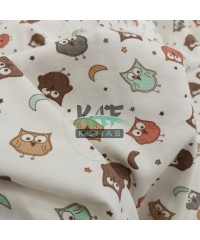 Baykuş Baskılı Süprem Kumaş