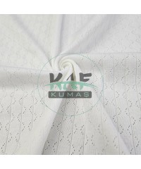 Ekru Delikli Pointelle Ribana Kumaş | 100% Pamuk | Model-8