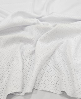 Beyaz Delikli Pointelle 1 mt Ribana Kumaş | 100% Pamuk | Model-12 