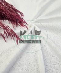 Delikli Pointelle Ribana Kumaş | 100% Pamuk | Beyaz Gül Delikli Pointelle Ribana Kumaş | 100% Pamuk | Beyaz Gül