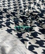 Baskılı %100 Pamuk İnterlok Kumaş |  Kazayağı Desen V-1