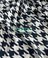 Baskılı %100 Pamuk İnterlok Kumaş |  Kazayağı Desen V-1