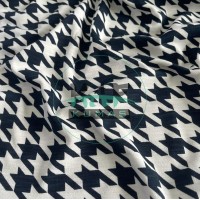 Baskılı %100 Pamuk İnterlok Kumaş |  Kazayağı Desen V-1