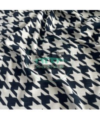 Baskılı %100 Pamuk İnterlok Kumaş |  Kazayağı Desen V-1