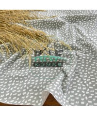 Baskılı Pamuk Penye Süprem Kumaş| Beyaz Noktalar