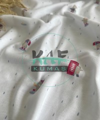 Baskılı Penye İnterlok Kumaş | Ayıcık