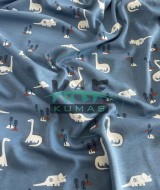 Baskılı %100 Pamuk İnterlok Kumaş | Dinozor