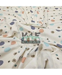 Baskılı %100 Pamuk İnterlok Kumaş | Düğme