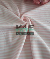 İplik Boyalı İnterlok Kumaş | Pembe Çizgili