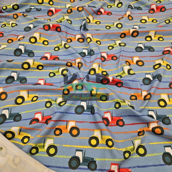 Dijital Baskılı Penye Süprem Kumaş | Arabalar