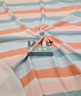 Dijital Baskılı Penye Süprem Kumaş | Pembe Çizgili