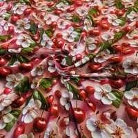 Dijital Baskılı Penye Süprem Kumaş | Kiraz