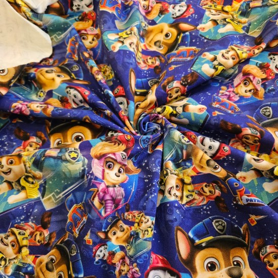 Dijital Baskılı Penye Süprem Kumaş | Paw Patrol