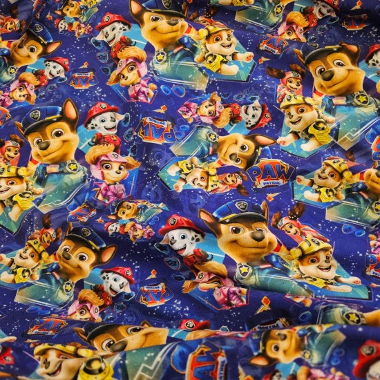 Dijital Baskılı Penye Süprem Kumaş | Paw Patrol