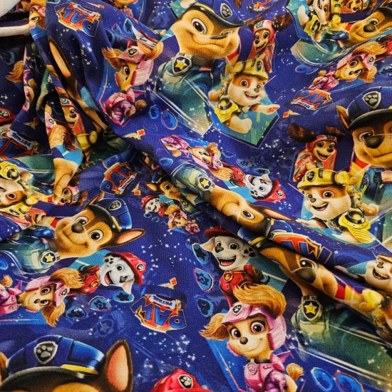 Dijital Baskılı Penye Süprem Kumaş | Paw Patrol
