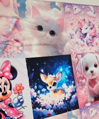 Dijital Baskılı Penye Süprem Pano Kumaş | Soft Pastel Temalı