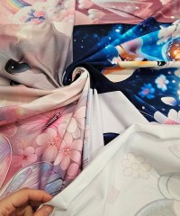 Dijital Baskılı Penye Süprem Pano Kumaş | Soft Pastel Temalı