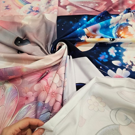 Dijital Baskılı Penye Süprem Pano Kumaş | Soft Pastel Temalı