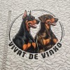 Beyaz Zemin Köpekler Desen Pano Kumaş