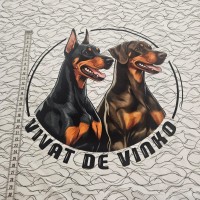 Beyaz Zemin Köpekler Desen Pano Kumaş Beyaz Zemin Köpekler Desen Pano Kumaş