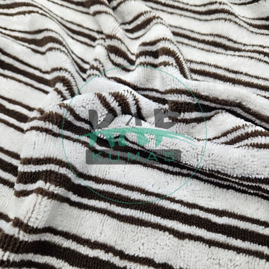 Bambulu Havlu Kumaş | Çikolata Kahve Çizgili