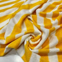 Pamuklu Havlu Kumaş | Turuncu Çizgili