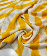 Pamuklu Havlu Kumaş | Turuncu Çizgili