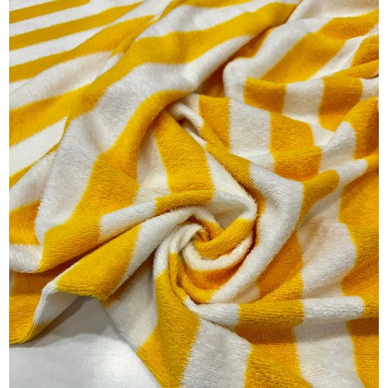 Pamuklu Havlu Kumaş | Turuncu Çizgili