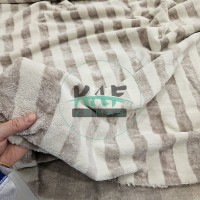 Bambulu Havlu Kumaş | Krem Çizgili