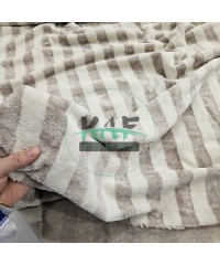 Bambulu Havlu Kumaş | Krem Çizgili