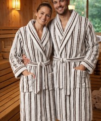 Bambulu Havlu Kumaş | Çikolata Kahve Çizgili