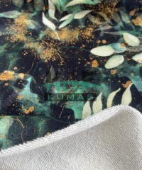 Diagonel 3 İplik Üstü Fırçalı Baskılı Kumaş | Yaprak