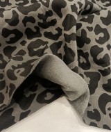 3 İplik Baskılı Kumaş | Gri Zemin Siyah izler