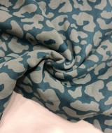 3 İplik Baskılı Kumaş | Petrol Zemin Gri izler