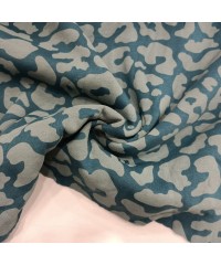 3 İplik Baskılı Kumaş | Petrol Zemin Gri izler