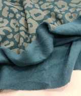 3 İplik Baskılı Kumaş | Petrol Zemin Gri izler