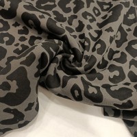 3 İplik Baskılı Kumaş | Gri Zemin Siyah izler