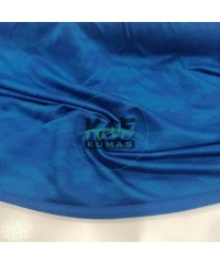 Viskon Baskılı İki İplik Kumaş | Saks Mavi  