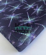 3 İplik Baskılı Kumaş | Mor Zemin Yusufçuk Desen