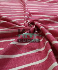 Pamuk Keten Kumaş | Pembe Çizgili