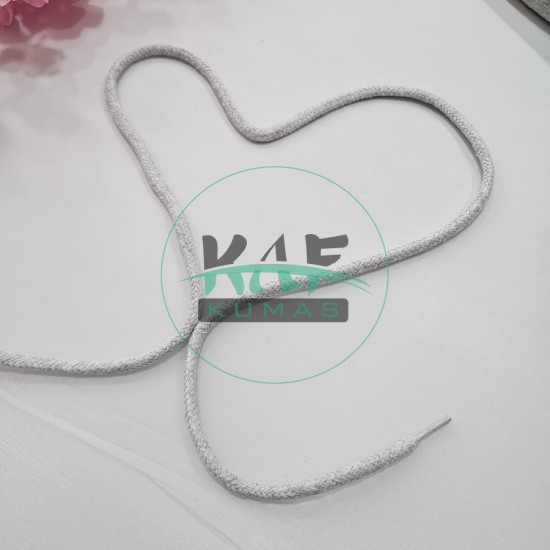 Şeffaf Uçlamalı 138 cm Gri Kordon Bağcık | Sweatshirt-Eşofman İpi 1 Adet