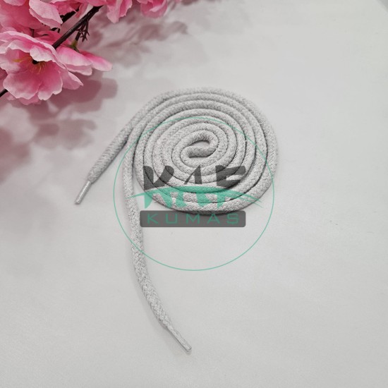 Şeffaf Uçlamalı 138 cm Gri Kordon Bağcık | Sweatshirt-Eşofman İpi 1 Adet