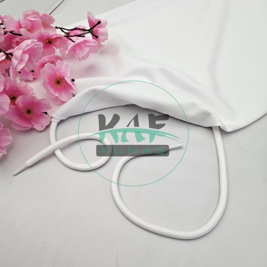 Şeffaf Uçlamalı 140 cm Beyaz Kordon Bağcık | Sweatshirt-Eşofman İpi 1 Adet