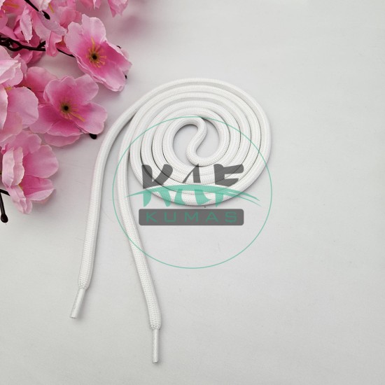 Şeffaf Uçlamalı 140 cm Beyaz Kordon Bağcık | Sweatshirt-Eşofman İpi 1 Adet