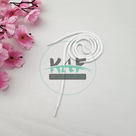 Şeffaf Uçlamalı 86 cm Beyaz Kordon Bağcık | Çocuk Sweatshirt-Eşofman İpi 1 Adet