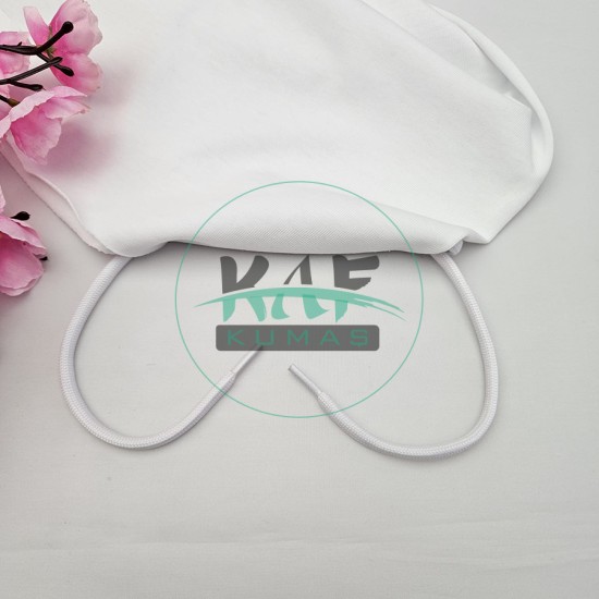 Şeffaf Uçlamalı 97 cm Beyaz Kordon Bağcık | Çocuk Sweatshirt-Eşofman İpi 1 Adet