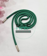 Özel Gümüş Renk Uçlamalı 105 cm Yeşil Kordon Bağcık | Sweatshirt-Eşofman İpi 1 Adet