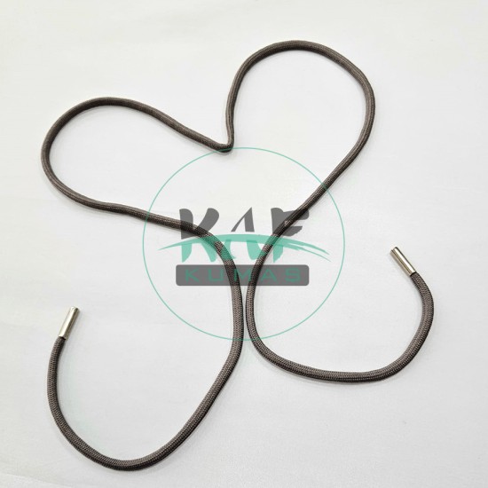 Özel Gümüş Renk Uçlamalı 120 cm Kil Kordon Bağcık | Sweatshirt-Eşofman İpi 1 Adet