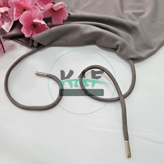 Özel Gümüş Renk Uçlamalı 120 cm Kil Kordon Bağcık | Sweatshirt-Eşofman İpi 1 Adet